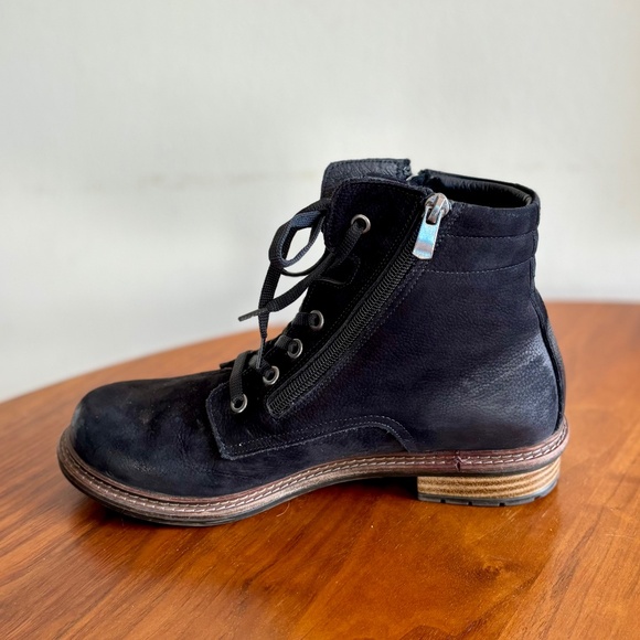 ETHAN VALDES Rocky Black Nubuck Suede Lace Up Comfort Ankle Boots Size 39 / US 7 - Picture 7 of 9